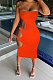 Pure Color Sexy Hollow Out Gallus Midi Dress MOL151