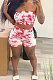 Tie Dye Printing Sexy Chest Wrap Shorts Sets MOL138