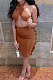 Ruffle Package Buttocks Skirt Pure Color Sexy Chest Wrap Two-Pieces MOL124