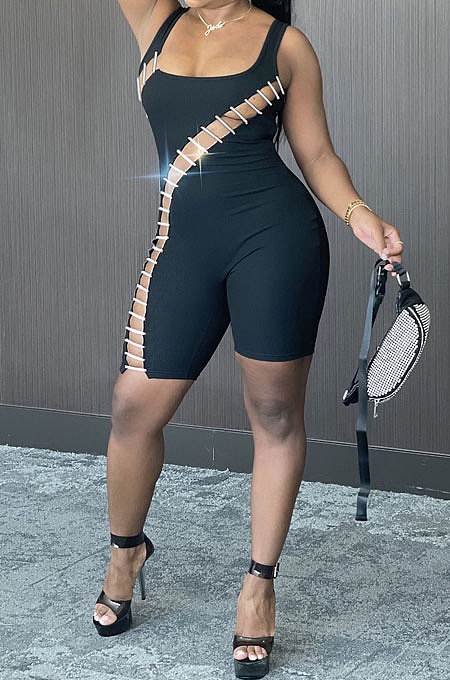 Women Pure Color Rubber String Sexy Cultivate One's Morality Romper Shorts MOL145