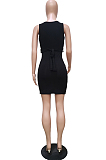 Fashion Pure Color Sleeveless V Neck Pit Bar Dress BBN165