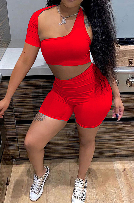 Fashion Sexy Women Hollow Out Pure Color Two-Piece MLL170