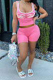Offset Printing Sexy Skeleton Hands Short Sleeve Shorts Sets MOL142