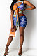 Sexy Strapping Contrast Color Printing Conceal Zipper Romper Shorts MOL150