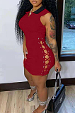 Casual Sleeveless Lapel Neck Tight Bind Package Buttocks Dress NYZ6016