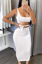 Sexy Pure Color Dew Belly Srirts Sets BBN161