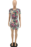 Euramerican Fashion Comic Print Casual Dress QL1006