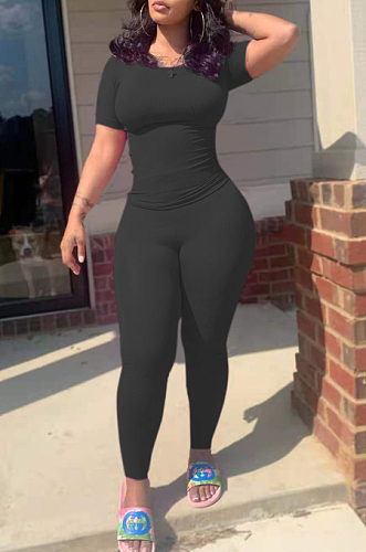 Sexy Casual Super Elastic Rid Tight Sport Two-Piece TRS1135