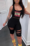 Fashion Casual Print Vest Shorts Hurnt Flower Two-Piece OEP6287