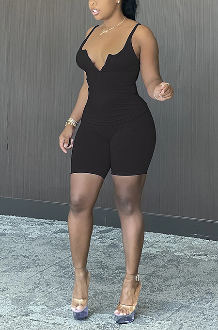 Slip sleeveless button sport two piece short sets BS1264