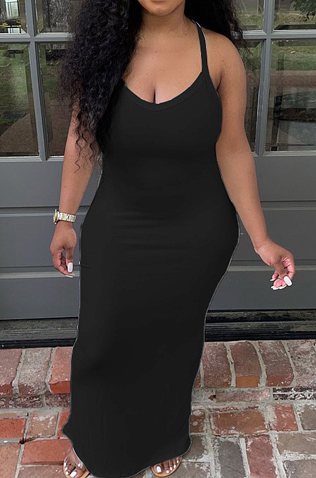 Fashion Cuaual Sling Loose Long Dress CYY003