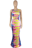 Sping Summer Fashion Tie Dye Print Dress JG041