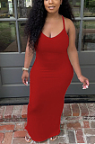 Fashion Cuaual Sling Loose Long Dress CYY003