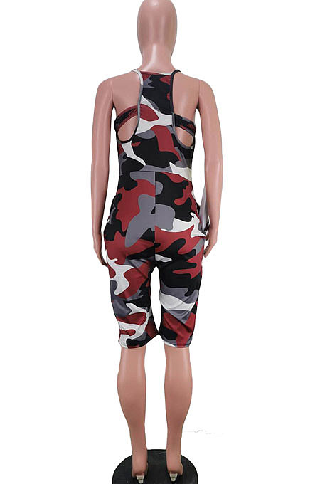 Fashion Sexy Women Casual Camo Romper Shorts AMN8002