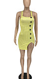 Women Pure Color Plaid Printing Mini Dress AFM2012