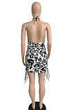 Euramerican Women Milk Print Sleeveless Sling Mini Dress JG019
