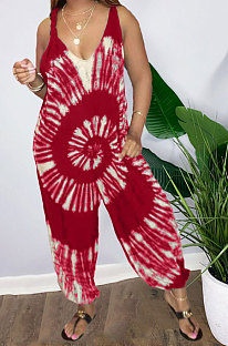 Women Positioning Printing Loose Trendy Casual Jumpersuit AMN8008