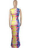 Sping Summer Fashion Tie Dye Print Dress JG041