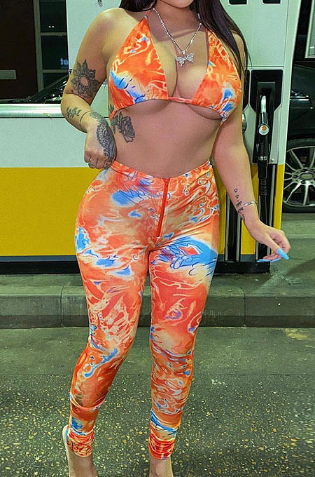 Fashion Sexy Pants Zipper Pant Foot Shirred Detail Casual Pants Sets AFM2022