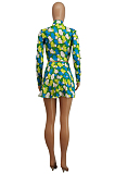 Euramerican Sping Summer Print Heart Short Skirt Two-Piece SDE2113