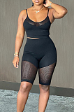 Euramerican Sexy Sport Sling Vest Net Yarn Spilced Two-Piece HY5217