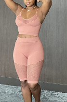 Euramerican Sexy Sport Sling Vest Net Yarn Spilced Two-Piece HY5217