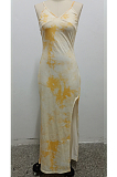 Euramerican Fashion Sexy Sling V Neck Long Dress SMR10074
