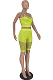 Euramerican Sexy Sport Sling Vest Net Yarn Spilced Two-Piece HY5217