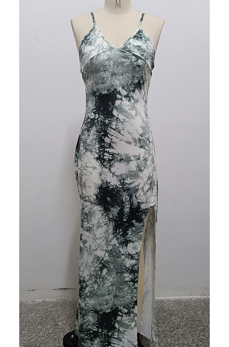 Euramerican Fashion Sexy Sling V Neck Long Dress SMR10074