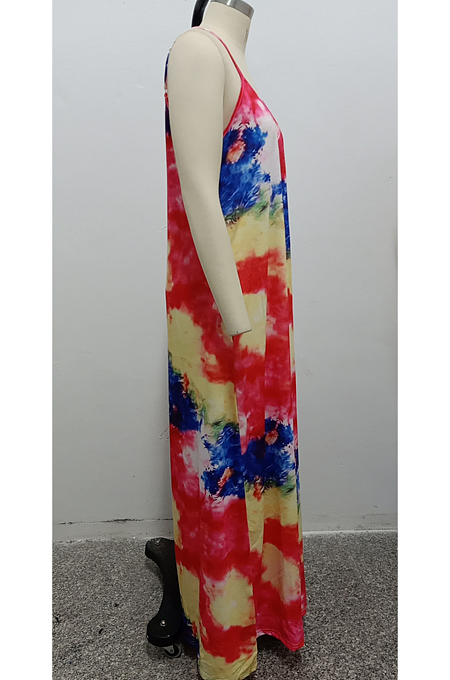 Fashion Summer Casual V Neck Loose Sling Dress SMR10152