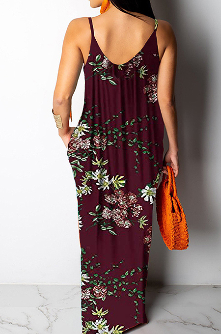 Fashion Summer Casual Loose Sleeveless V Neck Dress SMR10200