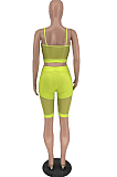 Euramerican Sexy Sport Sling Vest Net Yarn Spilced Two-Piece HY5217