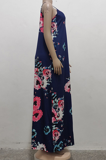 Fashion Summer Casual Loose Sleeveless V Neck Dress SMR10200