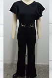 Fashion Casual V Neck Pure Color Sumpsuit SMR10039