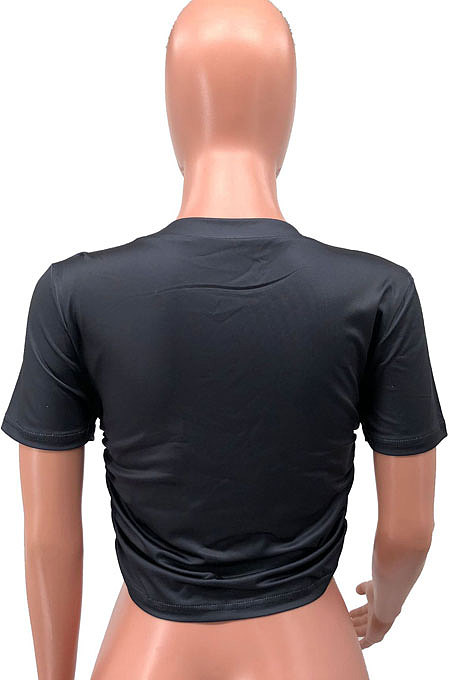 Ruffle Cultivate One's Morality Short Sleeve T Shirts MQX2328