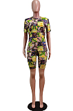 Fashion Round Neck Irregularity Print Sets WY6792