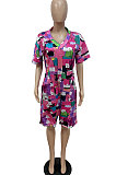 Printing Trendy Casual Short Sleeve Romper Shorts GHH021