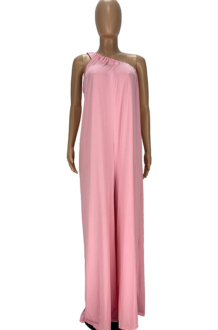 Fashion Loose Inclined Shoulder Casual Jumpsuits YT3273 