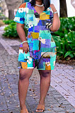 Printing Trendy Casual Short Sleeve Romper Shorts GHH021