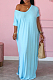 Fashion Short Sleeve Hem Open Fork Deep V Loose Long Dress X9300