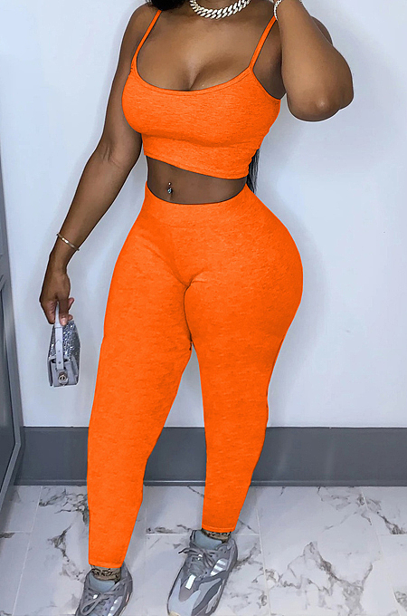 Casual Sling Vest Top Ling Pants Two-Piece WY6790