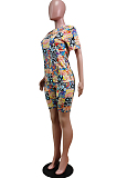 Fashion Round Neck Irregularity Print Sets WY6792