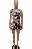 Fashion Women Vest Agaric Edge Shorts Sets GHH022