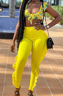 Summer Agaric Edge Candy Color Casual Long Pants D8444
