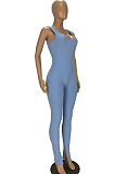 Fashion Sexy Backless U Neck Open Fork Pit Bar Jumpsuits YT3271