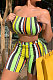 Fashion Casual Sexy Stripe Printing Cultivate One's Morality Bandeau Bra Shorts Sets SM9167