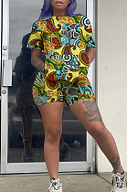 Fashion Round Neck Irregularity Print Sets WY6792