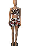 Fashion Women Vest Agaric Edge Shorts Sets GHH022