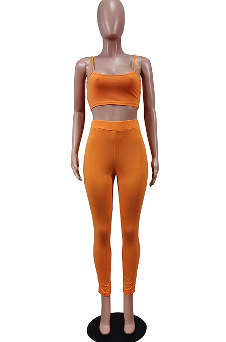 Casual Sling Vest Top Ling Pants Two-Piece WY6790