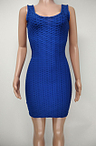 Euramerican Pure Color Waffle Package Buttocks Vest Dress X9298
